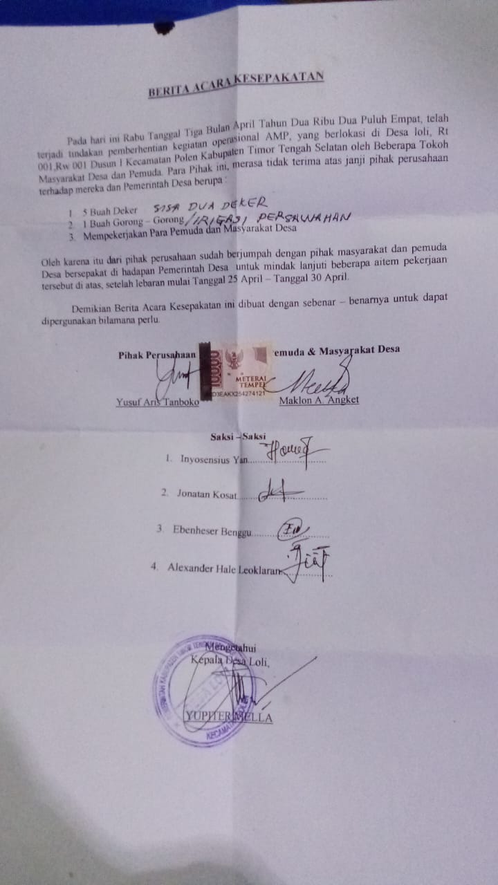 PT Yasa Ingkar Janji,Warga Loli Desak Segera Selesaikan