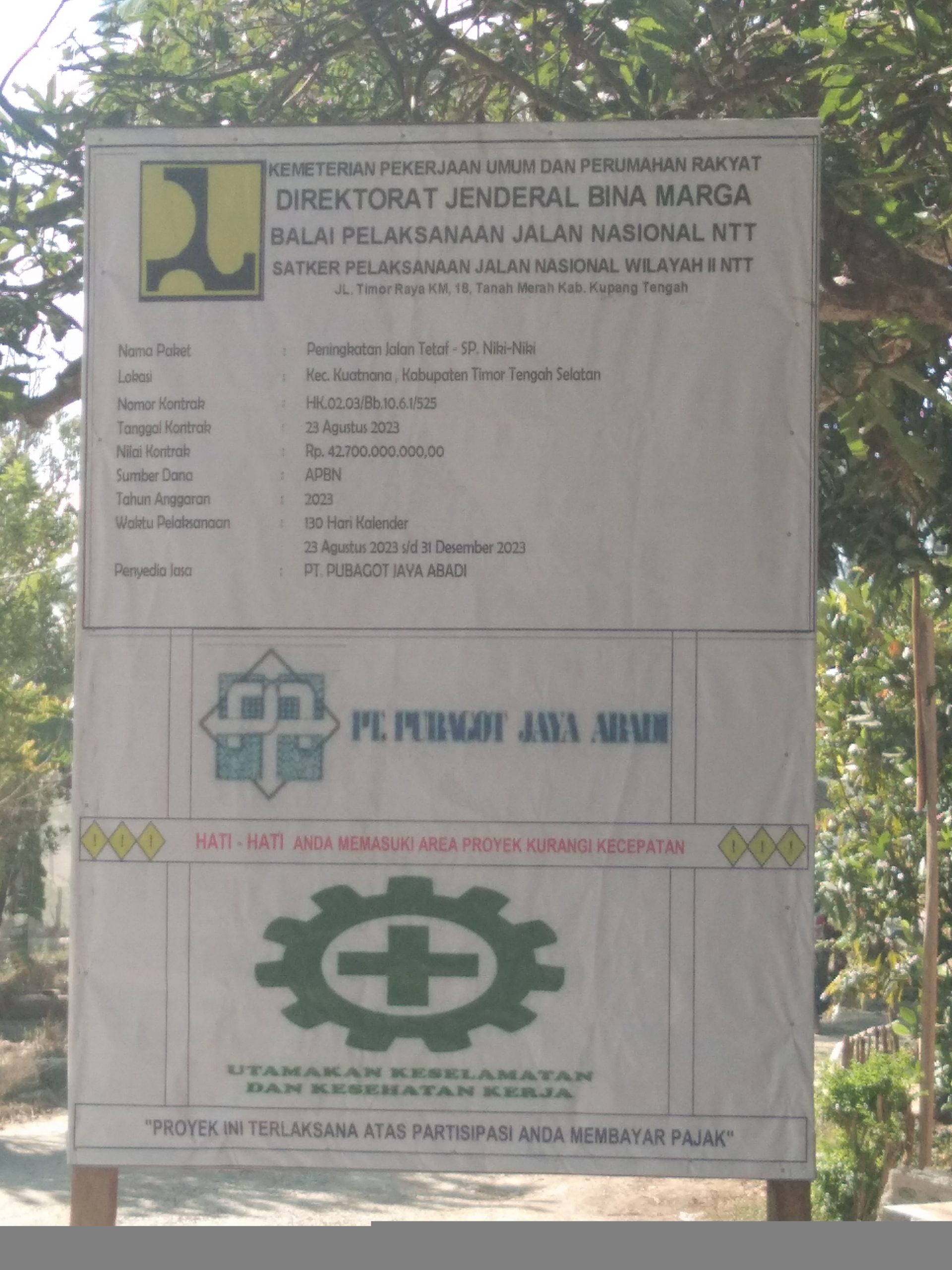 Jalan Tetaf – SP Niki- Niki Tuntas Warga Berterimakasih Kepada Pemerintah