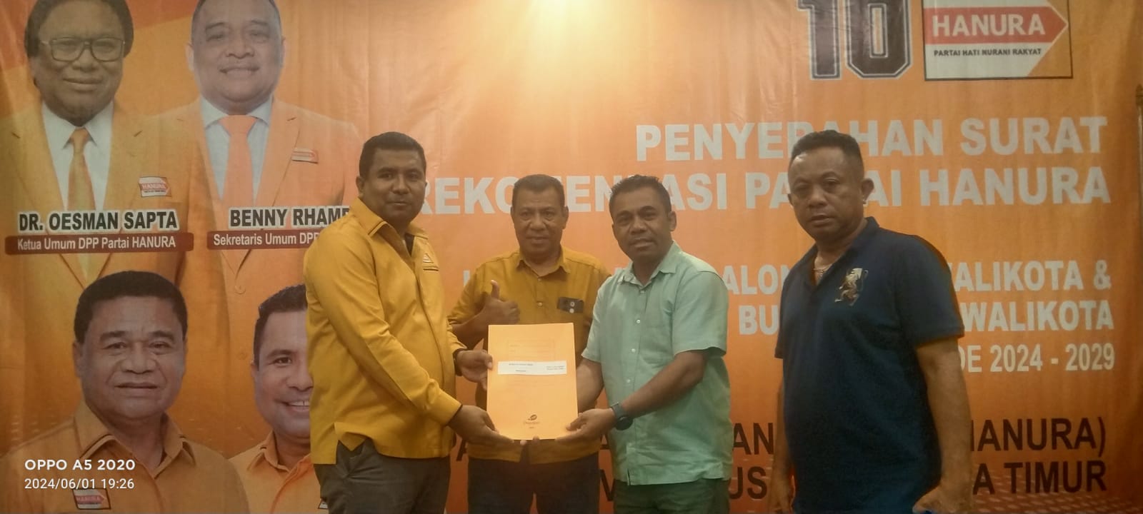Bukan Hanya Nasdem dan PSI Paket Era Milenial Juga Dapat Rekomendasi Dari Hanura NTT