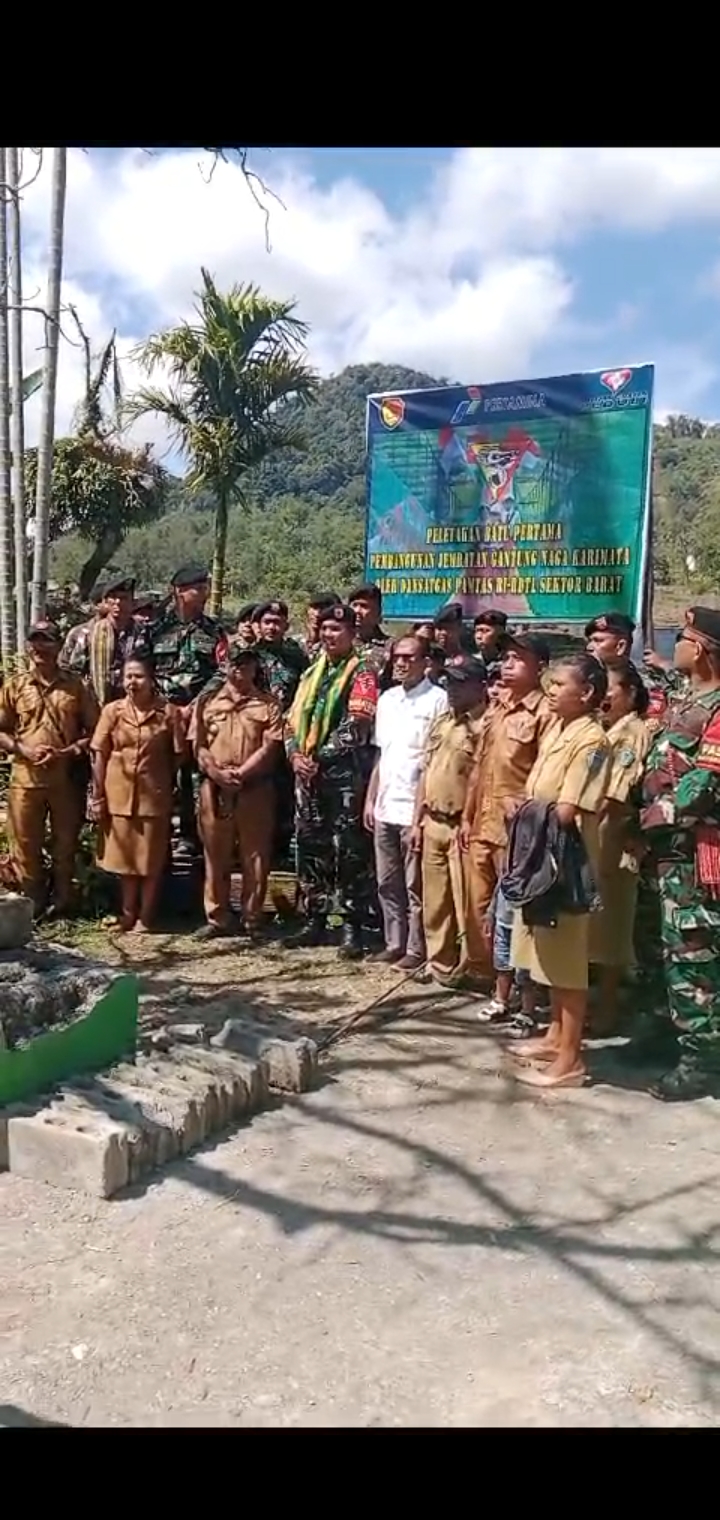 Kabar Gembira,Jembatan Gantung Naga Karimata Penghubung Desa Noepesu dan Bonle’u Kembali di Kerjakan