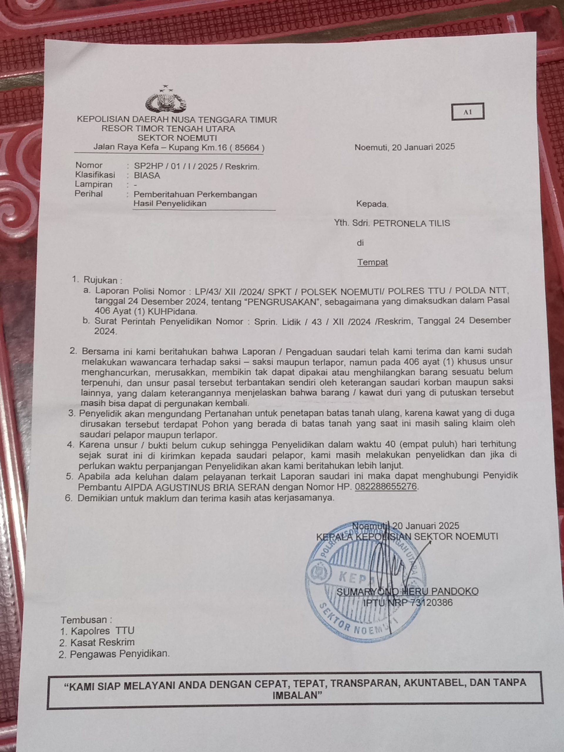 “Skandal Obstruction of Justice di Polsek Noemuti: Penyidik Diduga Melindungi Pelaku Perusakan!”