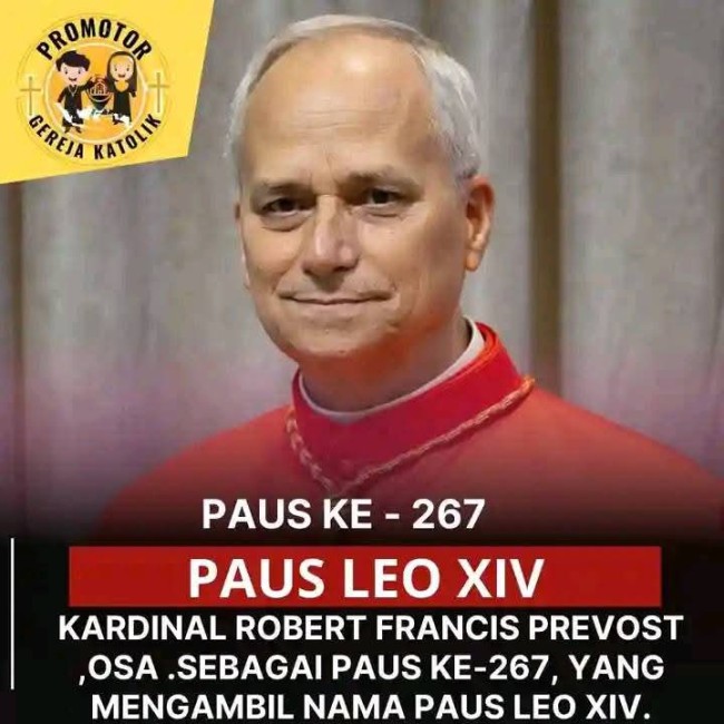 Kardinal Robert Francis Prevost OSA Terpilih sebagai Paus ke-267