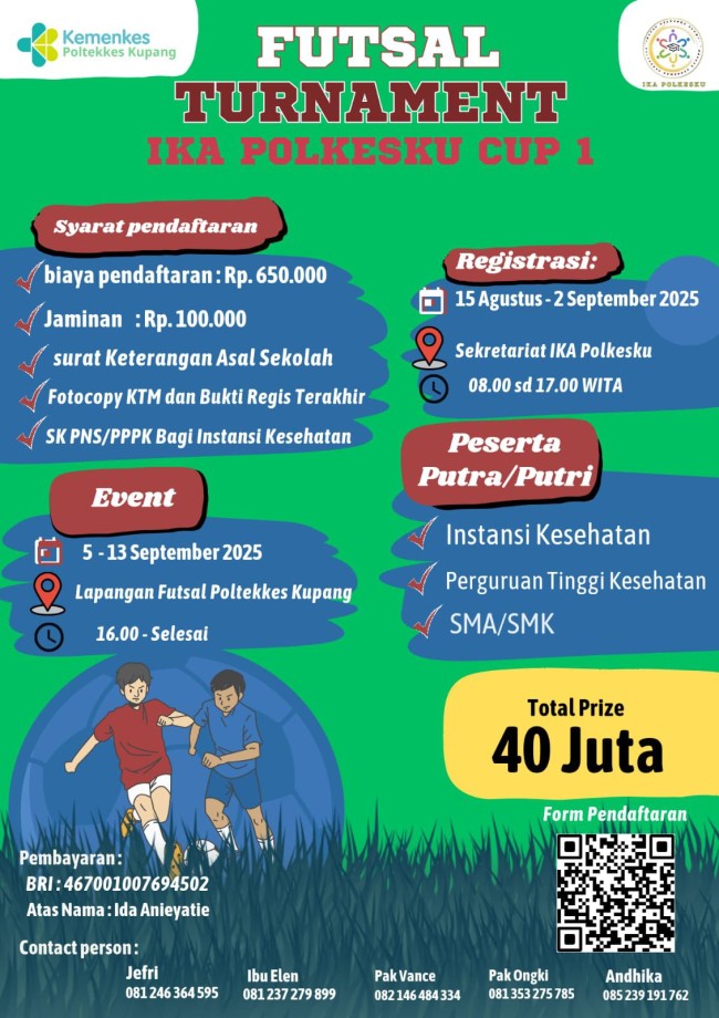 Gelora Futsal Pulau Timor: IKA Poltekkes Kemenkes Kupang Gagas Turnamen Berkelas, Satukan Insan Kesehatan dan Generasi Muda!