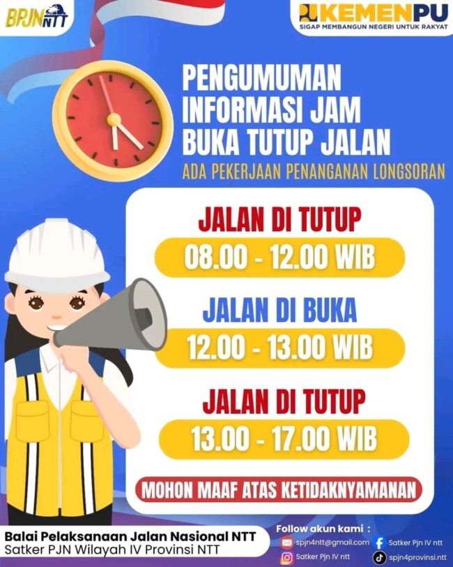 Tangani Longsor Jalur Ende–Wolowaru, BPJN NTT Berlakukan Sistem Buka- Tutup