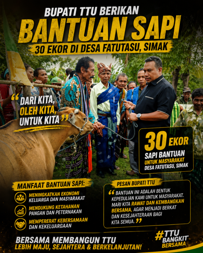 ​Bupati TTU ‘Warning’ Keras Penerima Bantuan Sapi: Dipelihara, Bukan Dijual!