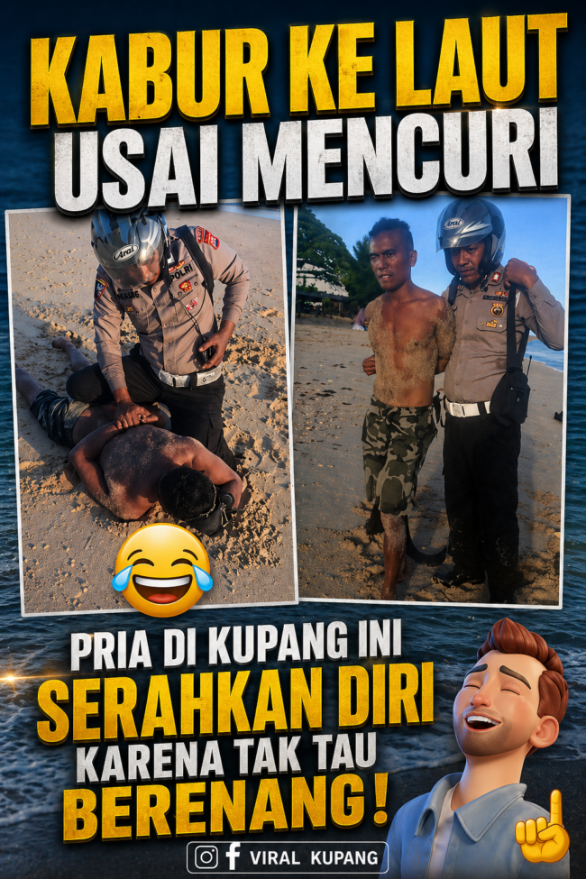 Aksi “Aquaman” Gagal: Pencuri di Kupang Terjebak Laut Dalam karena Tak Bisa Berenang!