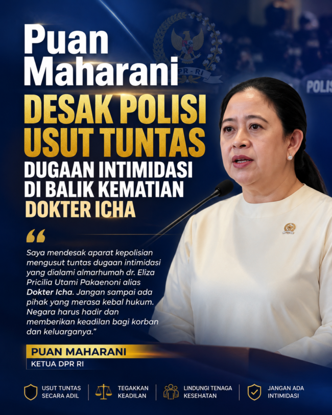 Puan Maharani Desak Polisi Usut Tuntas Dugaan Intimidasi di Balik Kematian Dokter Icha
