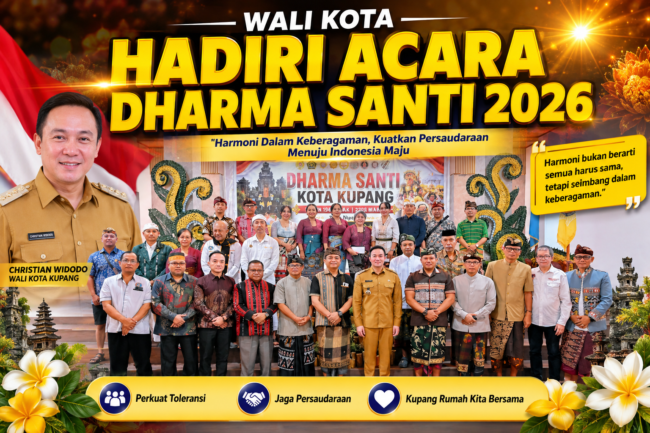 Wali Kota Kupang Hadiri Dharma Santi 2026,