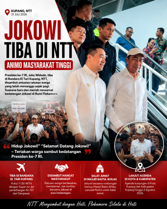 Disambut Gemuruh Ribuan Warga, Jokowi Tiba di NTT: Antusiasme Masyarakat Warnai Awal Kunjungan di Kupang
