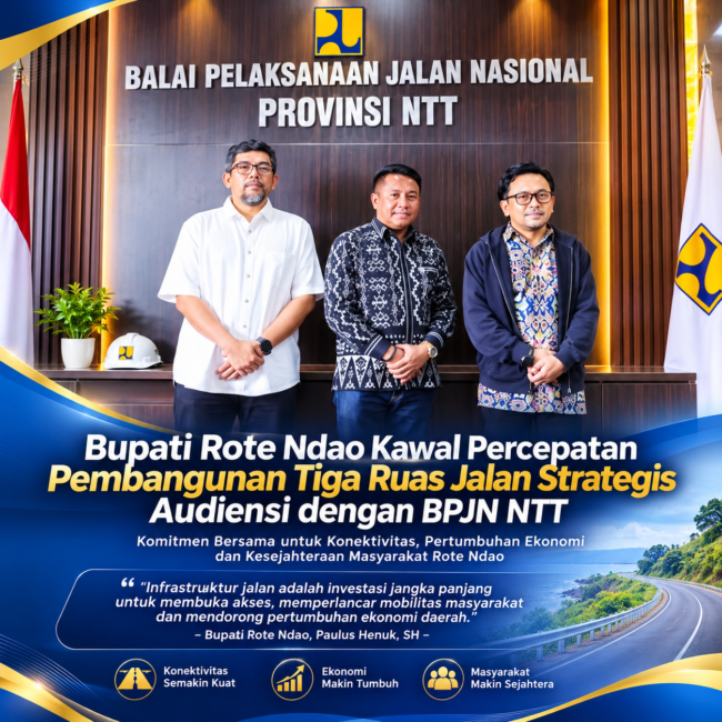 Bupati Rote Ndao Perkuat Koordinasi dengan BPJN NTT, Kawal Percepatan Pembangunan Tiga Ruas Jalan Strategis