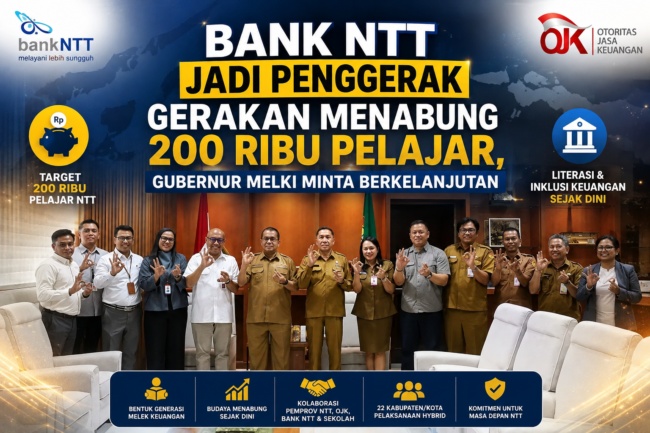 Bank NTT Jadi Penggerak Gerakan Menabung 200 Ribu Pelajar, Gubernur Melki Minta Berkelanjutan