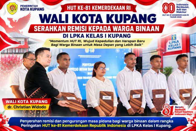HUT RI ke-81, Wali Kota Kupang Serahkan Remisi kepada Warga Binaan: “Jadi Kabar Bahagia, Saya Segera Pulang”