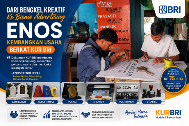 Dari Bengkel Kreatif ke Bisnis Advertising, Henos Kembangkan Usaha Berkat KUR BRI