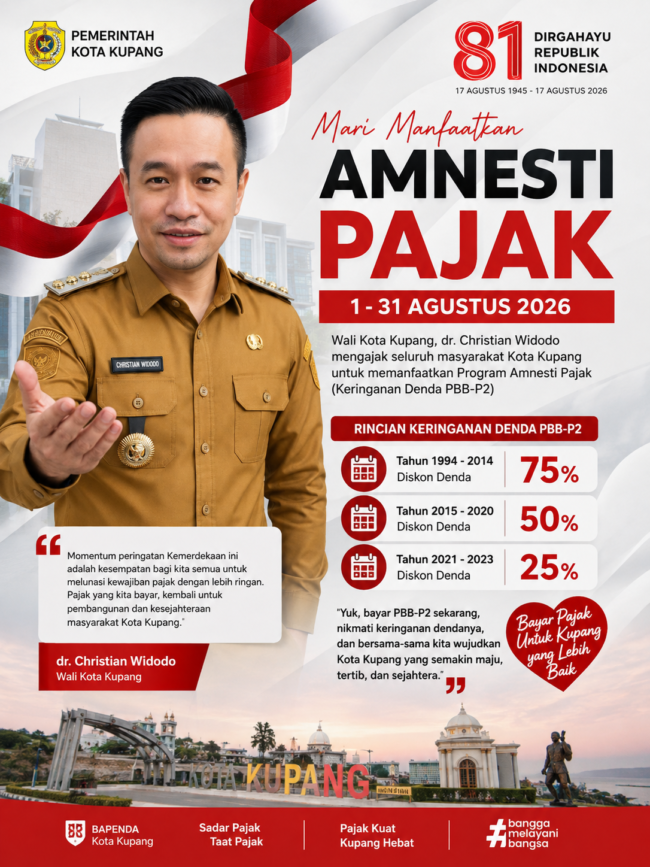 Wali Kota Christian Widodo Ajak Warga Manfaatkan Program Bapenda Merah Putih, Denda PBB-P2 Dipotong hingga 75 Persen