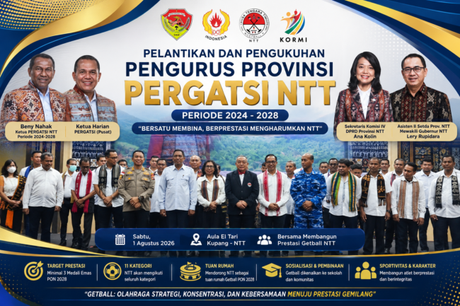 Beny Nahak Resmi Pimpin PERGATSI NTT, Targetkan Tiga Medali Emas PON 2028 dan Perluas Pembinaan Getball di NTT